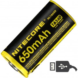 Аккумулятор NITECORE NL1665R RCR123/16340 LI-ION 3.7v 650mAH USB 17041 Аккумулятор NITECORE NL1665R RCR123/16340 LI-ION 3.7v 650mAH USB 17041